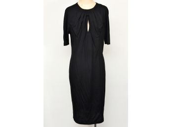 Barney's New York Black Half Sleeve Peek-a-boo Wool Dress - Size 14