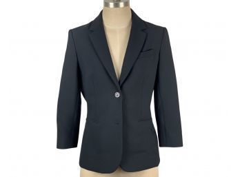 The Row Two Button Knotched Lapel Black Jacket - Size 8