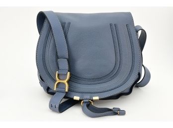 Chloe Slate Blue Marcie Calfskin Cross Body Bag - Authentic