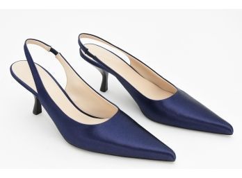 The Row Bourgeoise Sling Pump - Midnight Satin - Size 40 - New