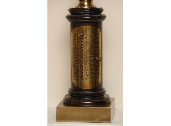 Vintage Frederick Cooper Brass French Perpetual Calendar Table Lamp
