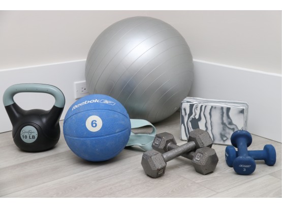 Gym Equipment Including Weights And More