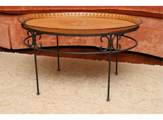 Antique Tole Tray Butler Table