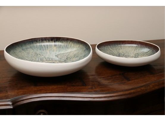 Two Reactive Glazed Bowls