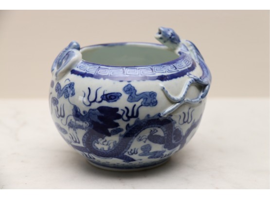Chinese Blue And White Dragon Ginger Jar