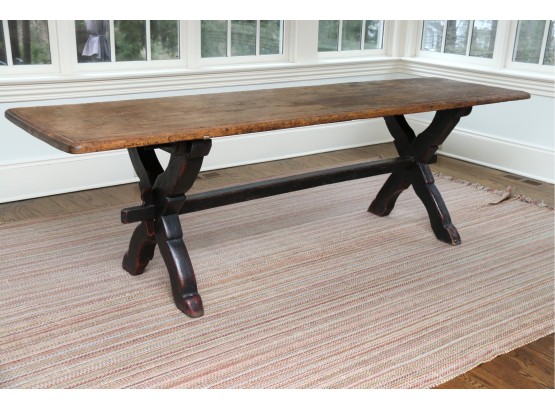 Antique French Trestle Dining Table By Marsh Hill