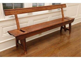 19th Century Large Welsh Pine Two Way Bench