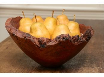 Live Natural Edge Burl Walnut Bowl In The Style Of  Rude Osolnik