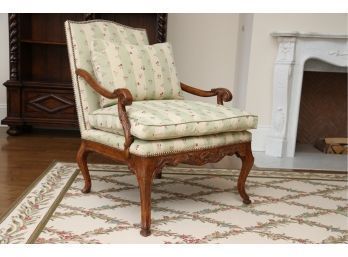 Custom Upholstered French Regencey Fauteuil  Side Chair
