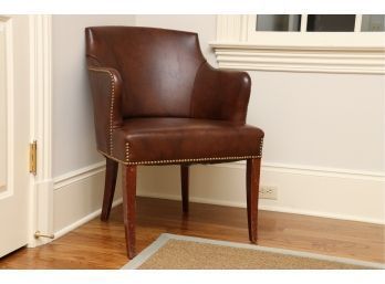 Hancock And Moore Nailhead Leather Side Chair