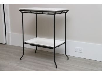 White And Metal Wash Table