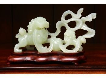 Jade Dragon Sculpture  With Base