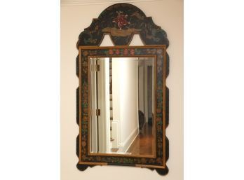 Large Antique Hand Painted Mirror