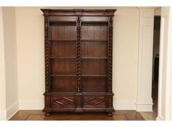 Carved Barley Twist Mahogany Bookcase (left Side)