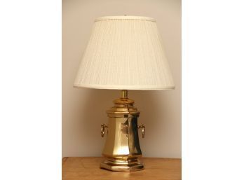 Brass Table Lamp With Pleated Shade