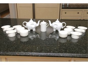 White Elephant Tea Service Pieces  14 Pieces