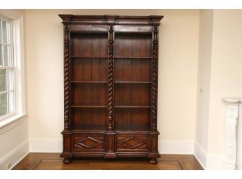 Carved Barley Twist Mahogany Bookcase (right Side)
