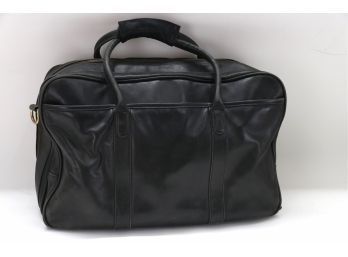 Black Distressed Leather Travel Bag