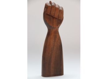 Mid Century 'Figa' Good Luck Wooden Carved Hand Sculpture