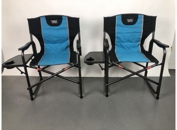 Pair Of Timber Ridge Camping Chairs With Tray