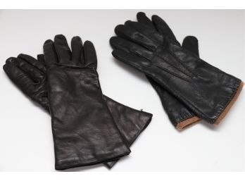 Brooks Brothers & Talbets Genuine Leather Gloves 100 Percent Cashmere Lined