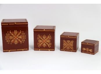 Set Of Decorative Wooden Boxes