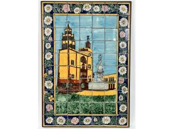 Large Ceramic Mexican Tile Art Wall Hanging