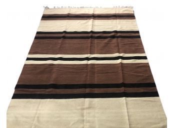 Kilim Beige, Brown & Striped Flat Weave Rug