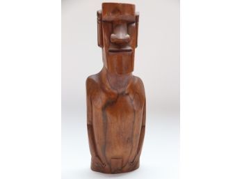 Mid Century Hand Carved Easter Island Head Sculpture
