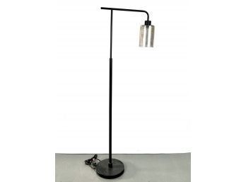 Industrial Floor Lamp With Mercury Style Glass Shade