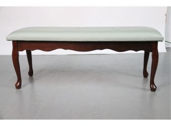 Queen Anne Style Cushioned Top Mahogany Bench