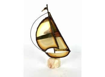 Small Brass Sailboat Sculpture
