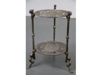 Ornate Griffin Clawfoot Three Legged Metal Plant Stand Table