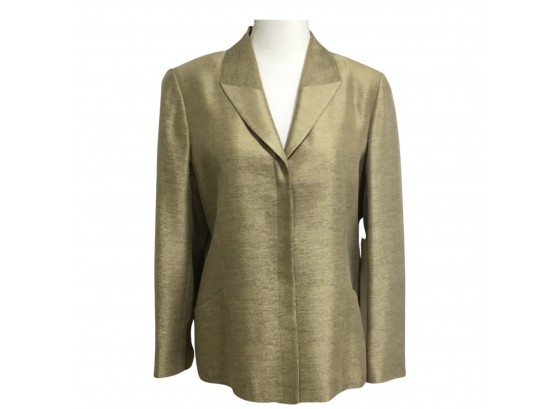 Dana Bachman Gold Silk-blend Jacket Size 12