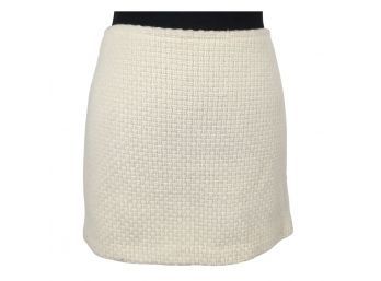Sisley Ivory Weaved Pattern Short Skirt