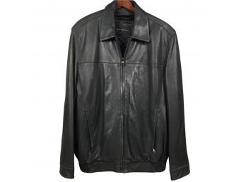 Marc New York Mens Dark Green Leather Jacket