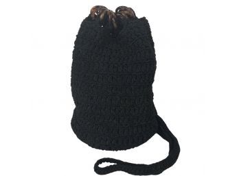 Black Drawstring Handbag