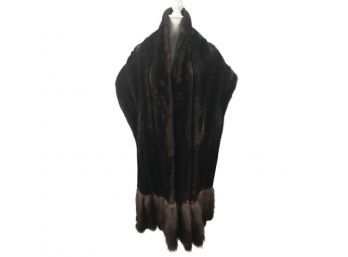 Beautiful Large Mink Shawl With Tails