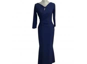 Chiara Boni Elegant Blue Stretch Gown Retail $995