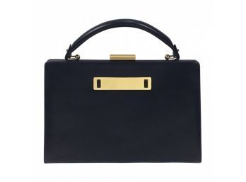 Prestige Vintage 1950s Black Leather Handbag
