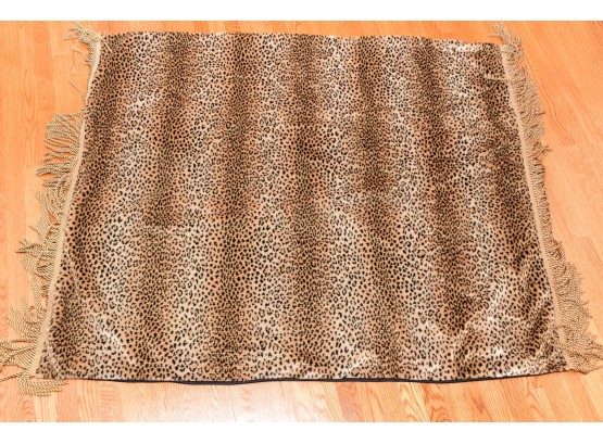 Leopard Print Tasseled Soft Throw Blanket