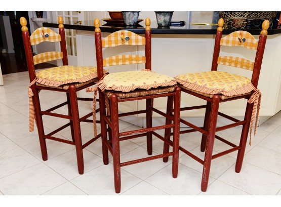Custom Upholstered Rooster Counter Height Stools