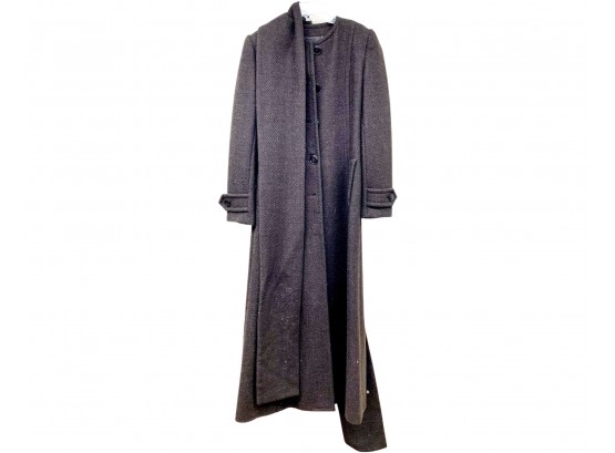 Dolce And Gabbana Long Wool Winter Coat With Scarf Womans Size 40 Retail $2695