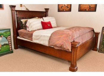 A Mahogany Full Bed With Frame And Simmons Mattress