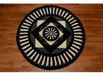 A Piazza Borghese Wool Pile Round Area Carpet 59 Inches Round