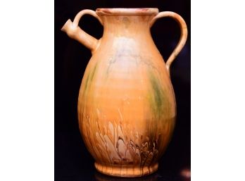 An Italian Ochre Glaze Vase In The Style Of Orcia Puglia