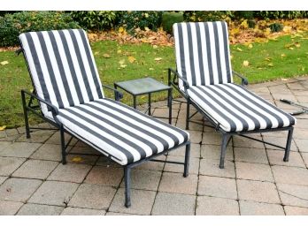 Brown Jordan Chaise Loungers Including Side Table (set 2)