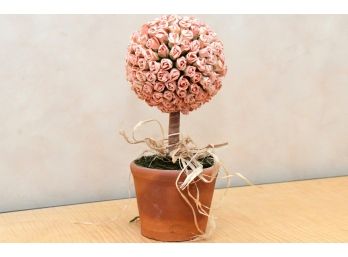 A Pink Rose Flower Ball Topiary