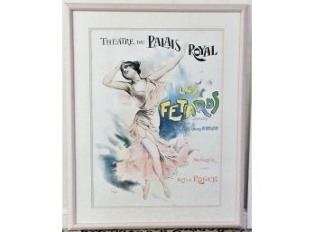 A French Poster Framed In A Pink Frame