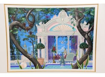 John Kiraly Limited Edition Serigraph On Paper: ' Temple Of The Swim ' Pencil Signed